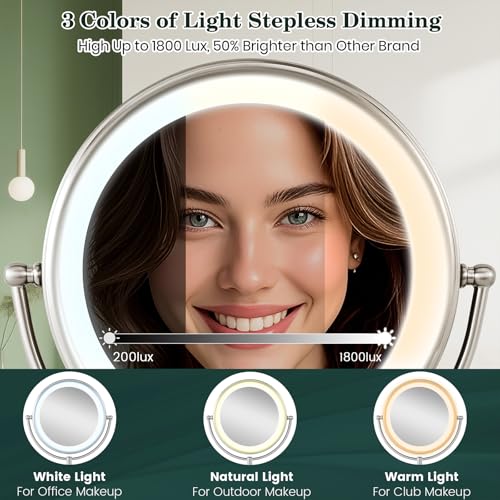 11.8" Extra Large 17" Tall Lighted Makeup Mirror