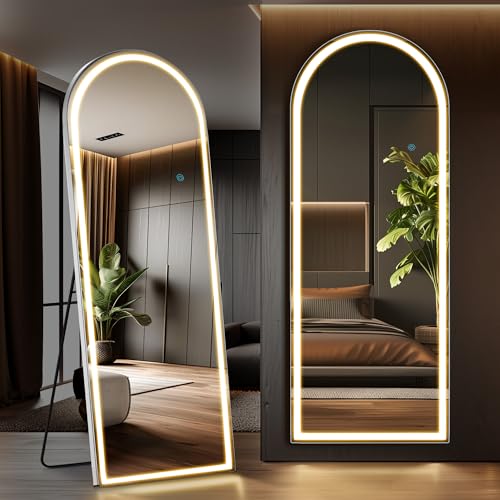 LED Arched Full Length Mirror (White Led-arched / 71"L x 26"W)