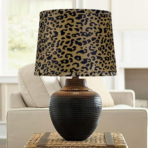 Leopard Lamp Shades Set of 2 (11"×13"×10"-2 PCS / Multi - Leopard Fabric)