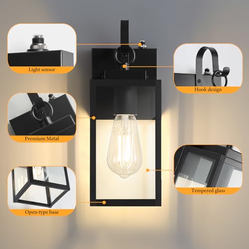 11.8" Dusk to Dawn Outdoor Wall Light (11.8'' 1 PACK / Black)