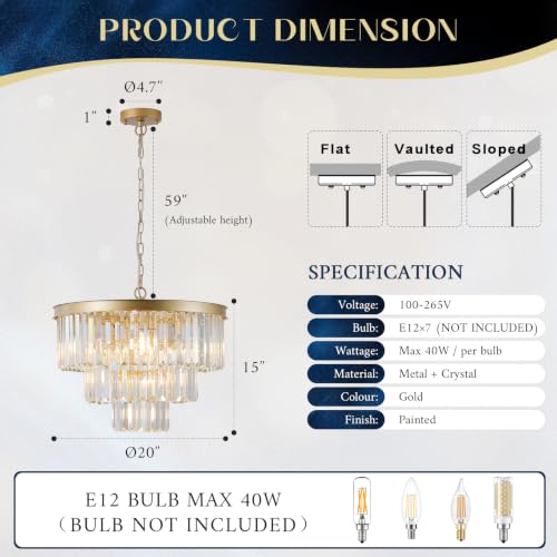 Modern Crystal Chandeliers Luxury Round Chandelier Light Fixture