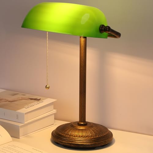 Bankers Desk Lamp (Small / Retro Gold+Green)