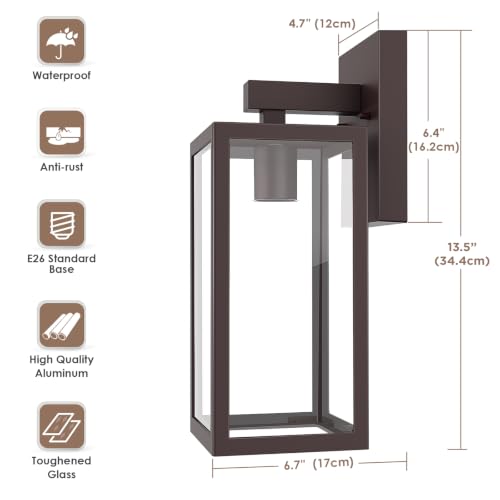 Outdoor Wall Light Fixtures (Dark Chocolate / X-Large)