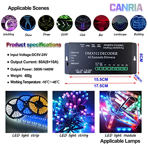 DC 5V 24V 6 Channel DMX512 Decoder LED Controller (6-Channel DMX512 Decoder)