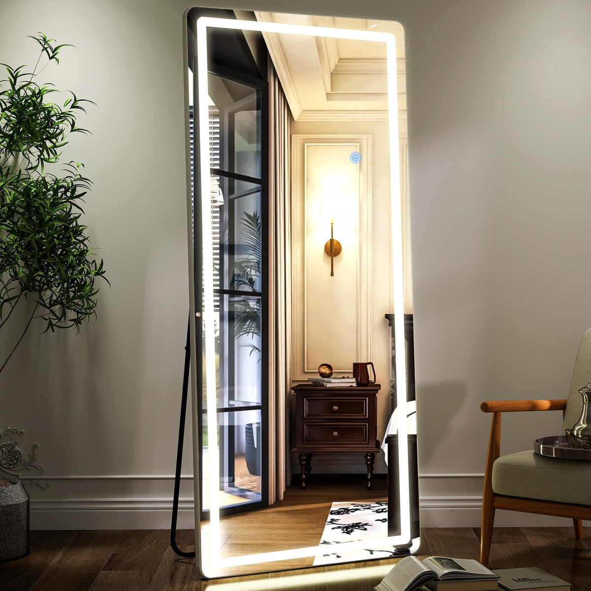Full Length Mirror with LED Lights (Rectangle / 65"L x 24"W)