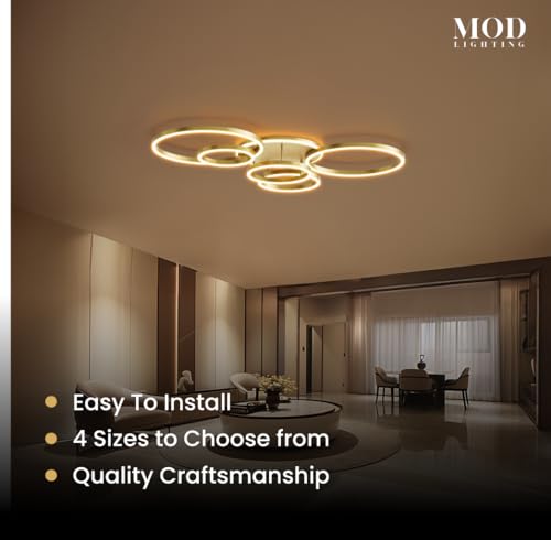 Chloe Flush Mount Ceiling Light (Metallic Gold / 6 Circles / Warm White)