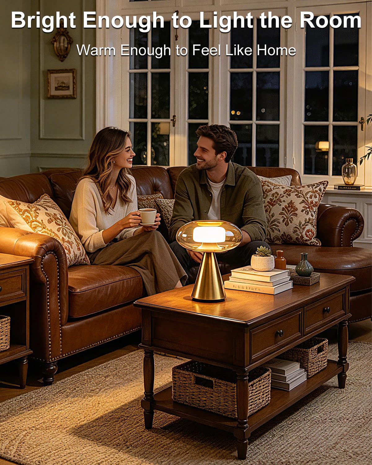 Mushroom Table Lamp Dimmable RGB Ambient Lighting Bedside Lamp (26-Gold-Mushroom)