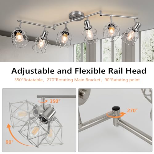 Track Lighting Fixtures (Brushed Nickel / 6-Light-Cage)