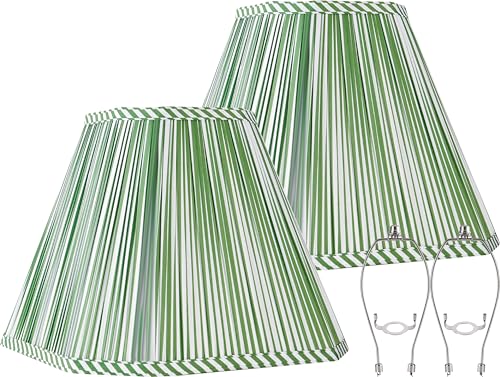Lamp Shades Green Polyester Set of 2 6.5"×13"×10.5" Bell Shade (Green-2 Pack / 6.5*13*10.5in)