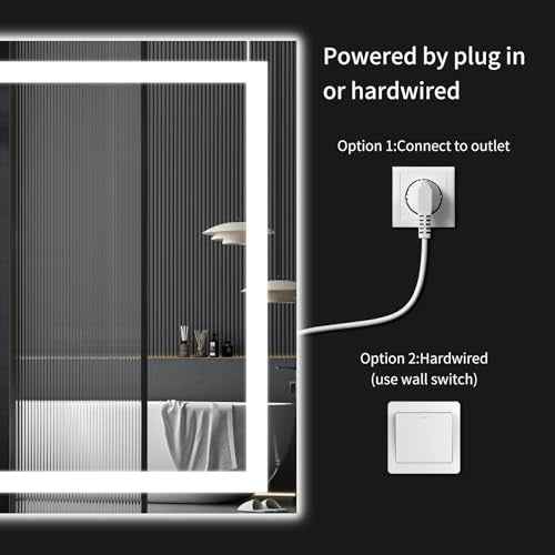 LED Bathroom Mirrors 38"x40" Bathroom Mirror with Lights for Wall (40"L x 38"W)