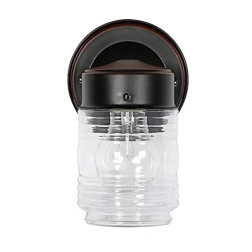 Jelly Jar Outdoor Wall Light (Oil-Rubbed Bronze / Farmhouse)