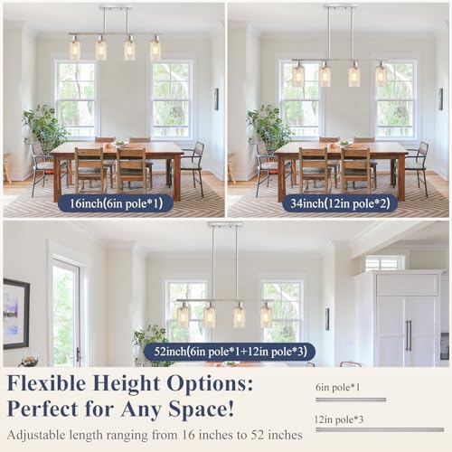 4 Light Kitchen Island Lighting (Brushed Nickel / 4-Light)