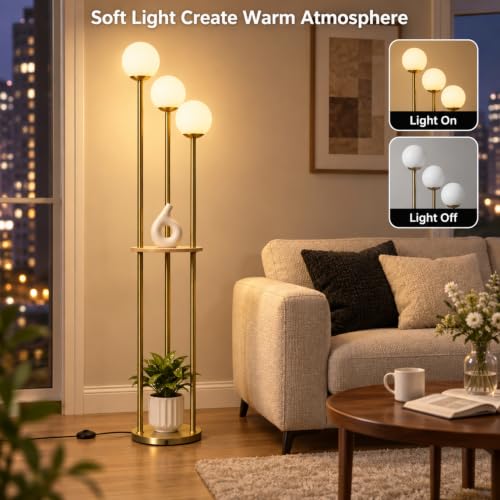 Floor Lamp with Shelves