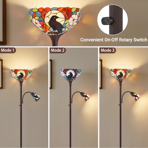 Tiffany Floor Lamp (Raven Floral)