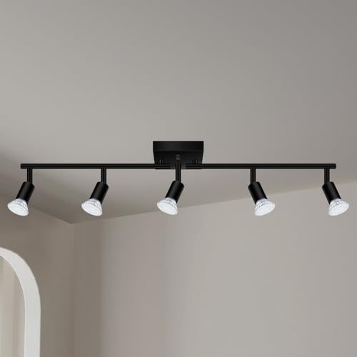 5 Light Track Lighting Fixtures Ceiling (5 light -black(small))