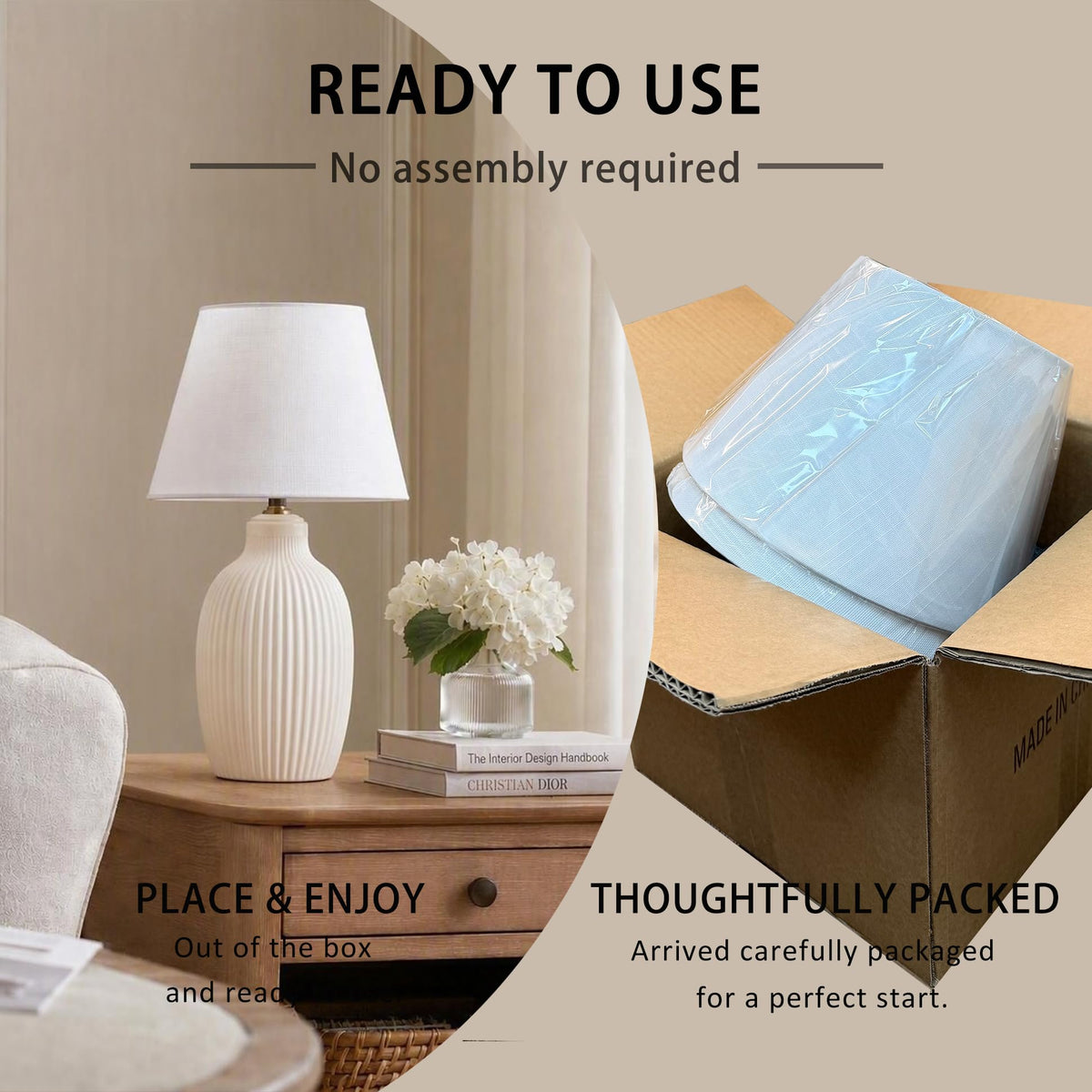 Set of 2 Pre assembled Small White Spider Fitter Lamp Shades for tablelamp (White)