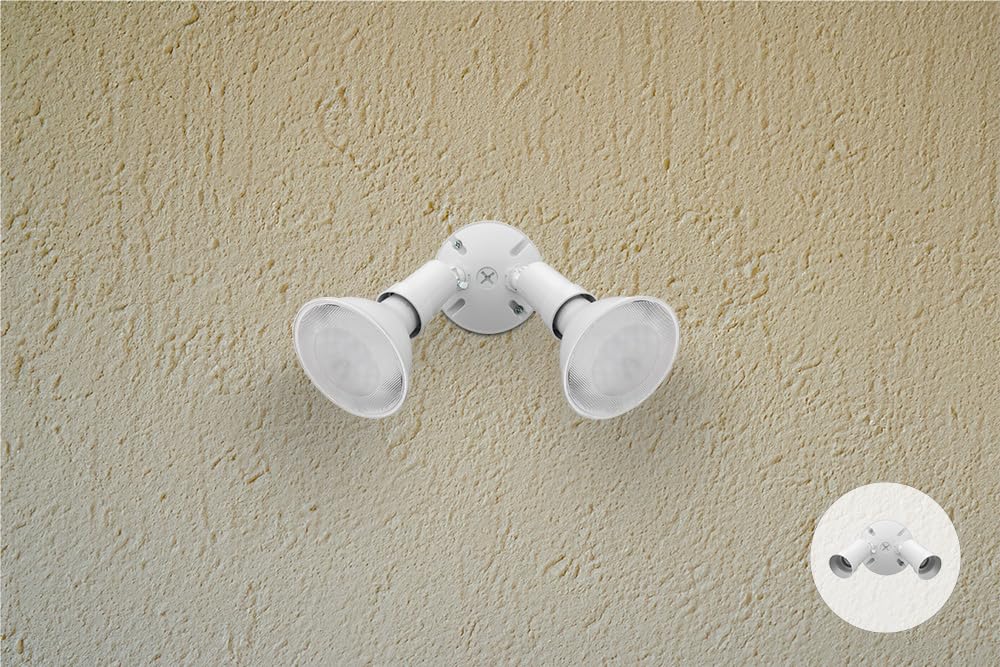 Adjustable Twin Par Flood Light Holder (White / 1 Count (Pack of 1) / Switch On and Off)