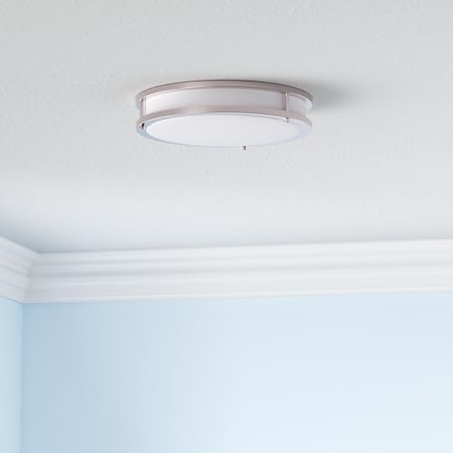LED 10" Round Flush Mount Lighting (Brushed Nickel)