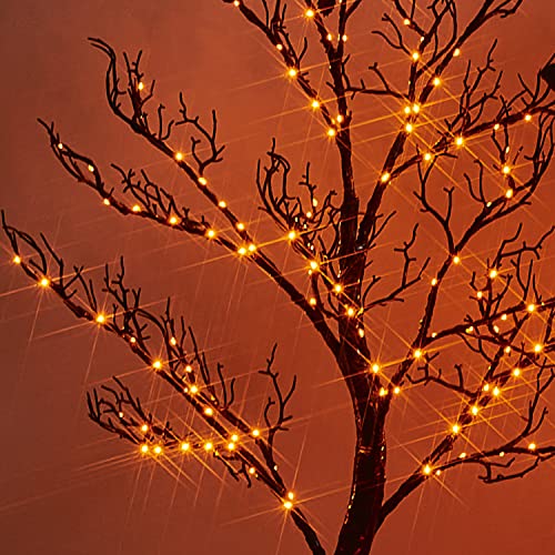 Halloween Tree Lights 150 Orange LED 4FT Plug in