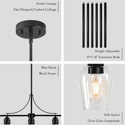 Dining Room Light Fixture 36.2" Linear Island Lights for Kitchen (5 Light)