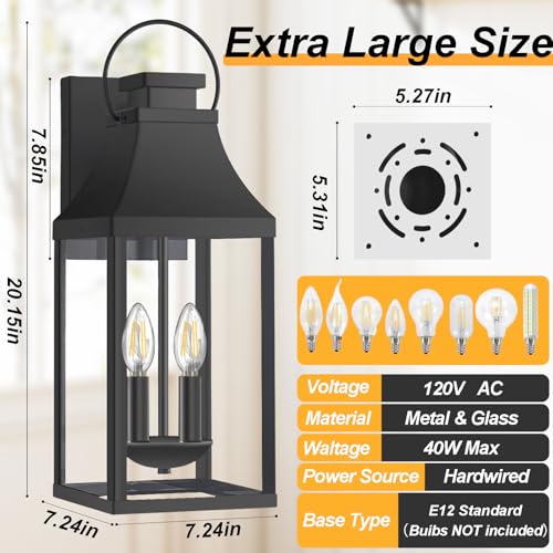 20 Inch Outdoor Wall Sconce (No Sensor / 20 Inch)