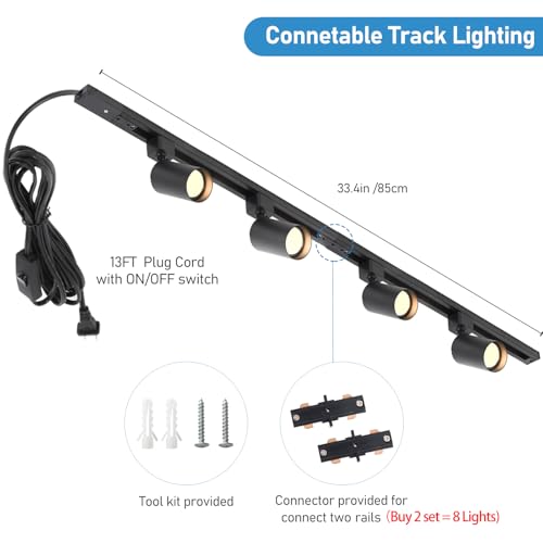 Plug in Track Lighting with Power Cord (Black)