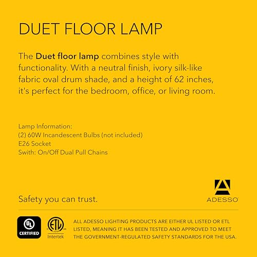 2 Light Floor Lamp (Satin Steel / Floor Lamp)