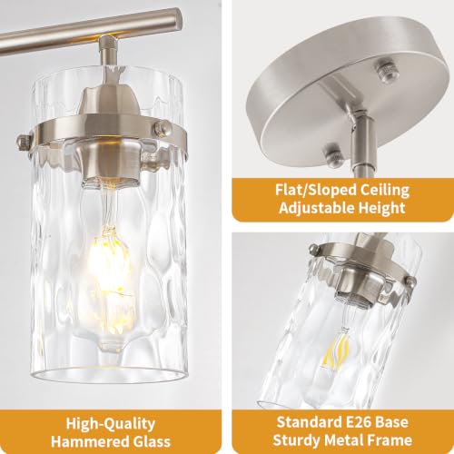 29.52" Brushed Nickel Linear Chandelier Kitchen Dining Room Island Lights (3-Light Brushed Nickel)