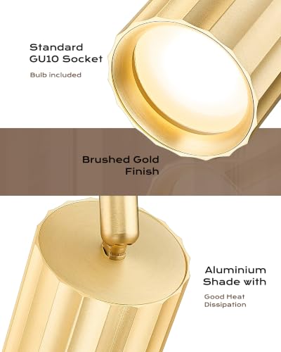 8 Light Modern Kitchen Track Lighting with 3000K LED Bulbs Included (Sunflower, Brushed Gold / 61.4", 8-light)