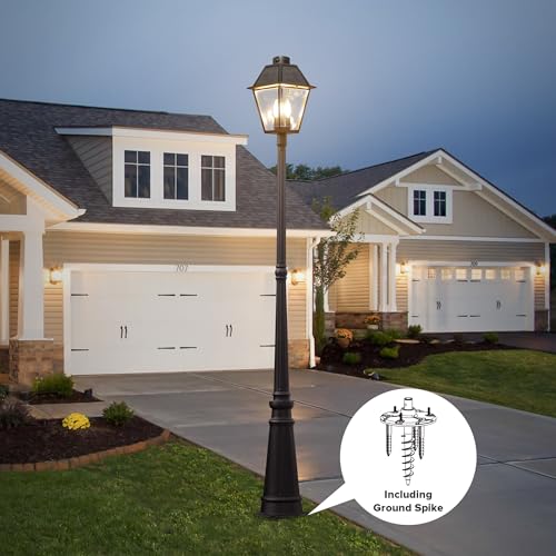 400 Lumen Outdoor Solar Lamp Post Light with Motion Sensor (Head+Post)