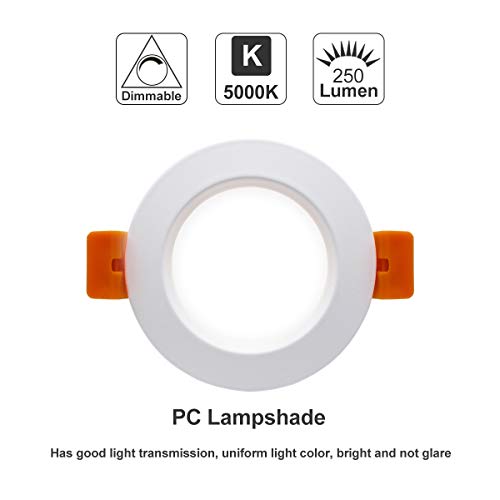 2 Inch LED Recessed Lighting (5000k (Daylight White) / 10 Pack (White))