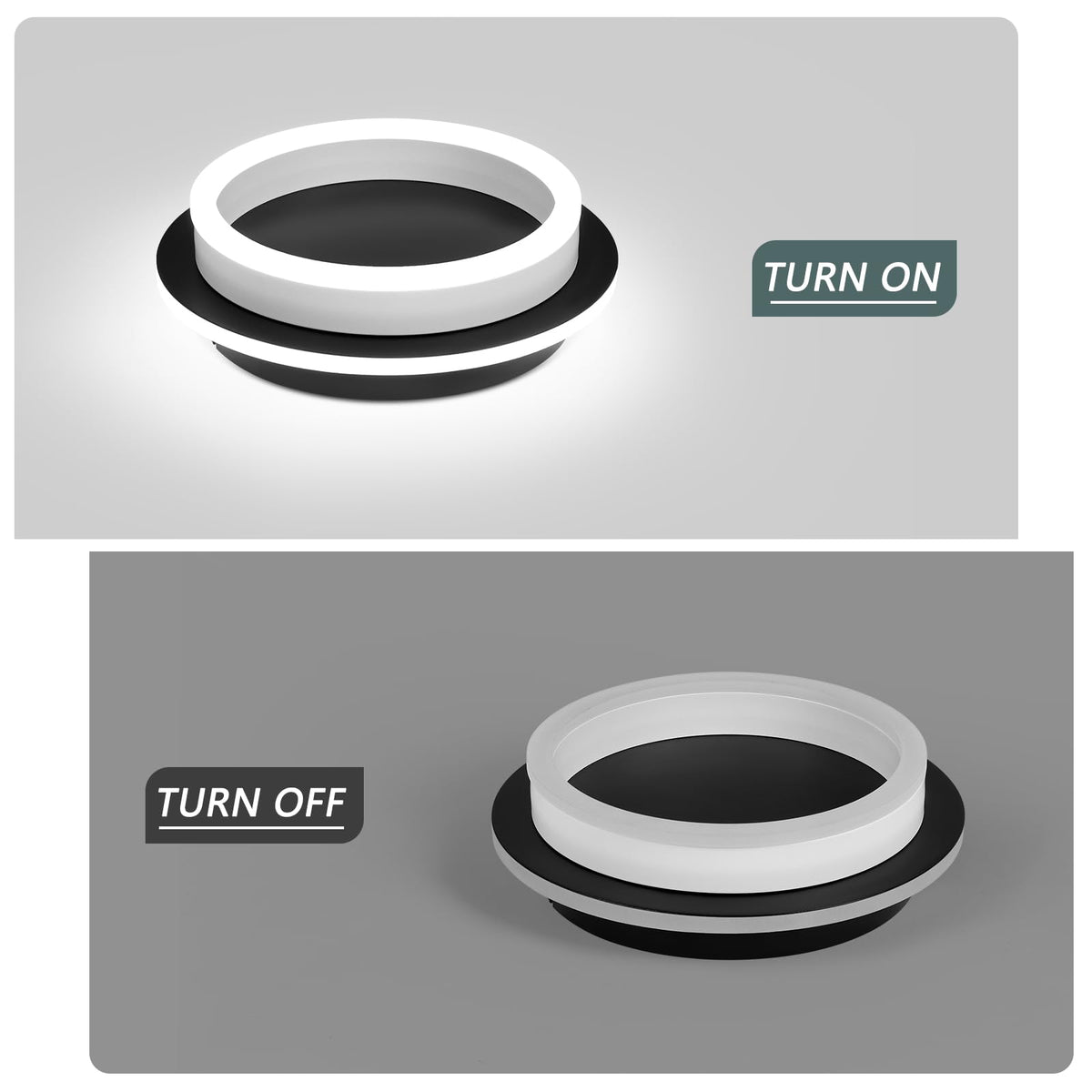 CAMEOE Modern Led Ceiling Light (Matte Black, 6000K)
