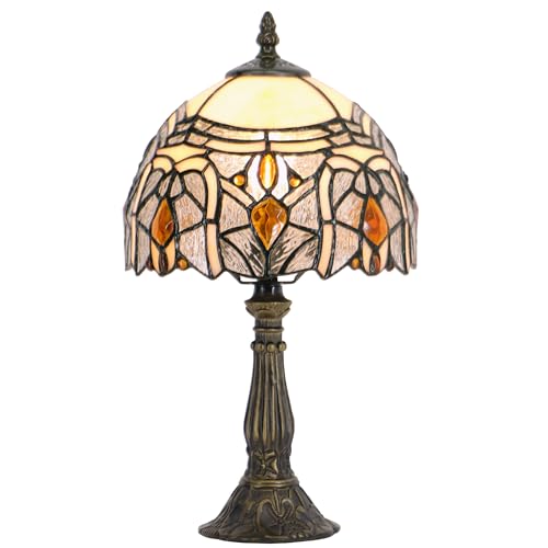 Small Tiffany Table Lamp Mini Stained Glass Lamp Memory Sympathy Desk Reading Light 8X14 Inch