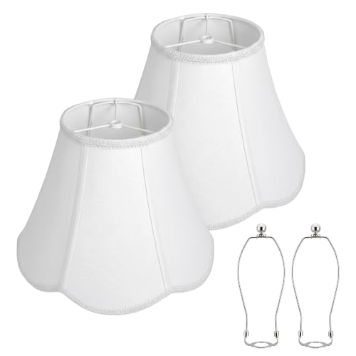 White Scalloped Lamp Shades Set of 2 (White)