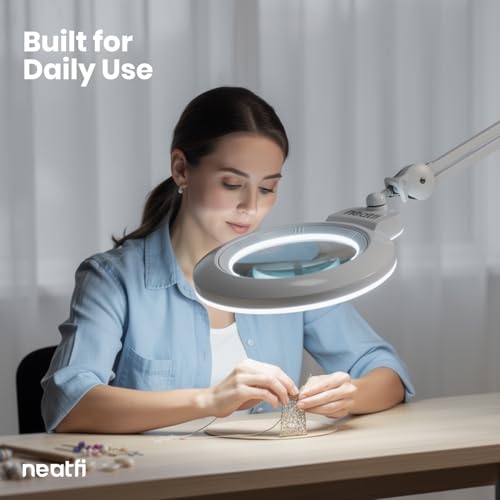 LED Magnifying Lamp with Base (White / 7-inch Lens, Non-CCT with Base)