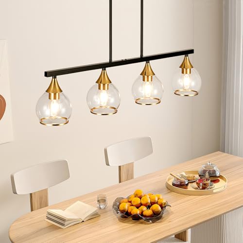 Island Light for Kitchen (Black and Gold / 4-Light)