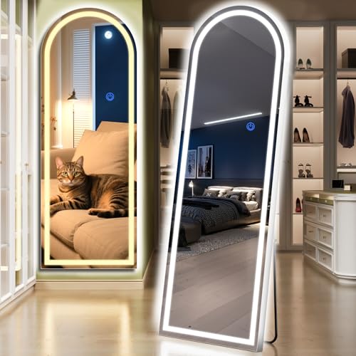 Arch Full Length Standing Mirror with LED Lights (Arched / 65"L x 26"W)