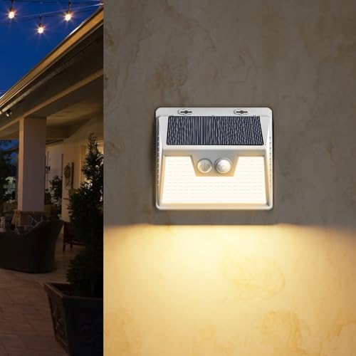 Solar Lights Outdoor Motion Sensor Security for Wall Fence Step Deck Garden Outside