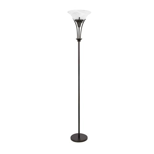 63361 Gatineau 71" Dark Bronze Floor Lamp with Alabaster Glass Shade (Rustic)