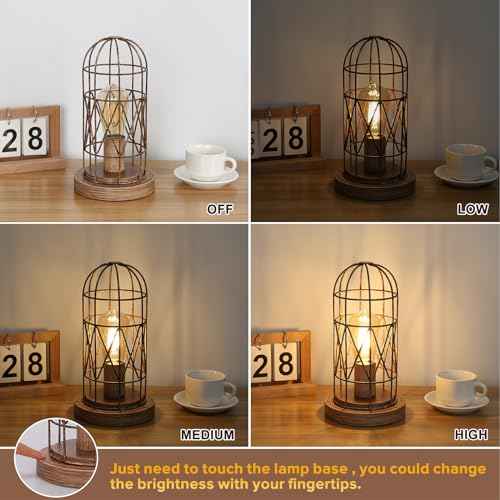 Touch Table Lamp (Brushed Rustic Wood)