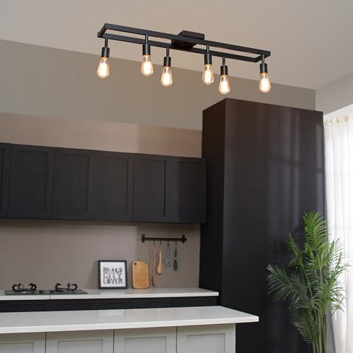 59811 6 Light Adjustable Track Lighting (Matte Black, 6-Light, Weston)