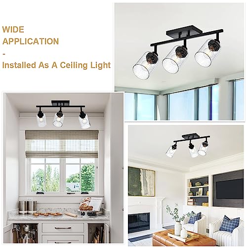 3 Light Track Lighting Fixtures Ceiling Spot Light (Black / 3-Light)