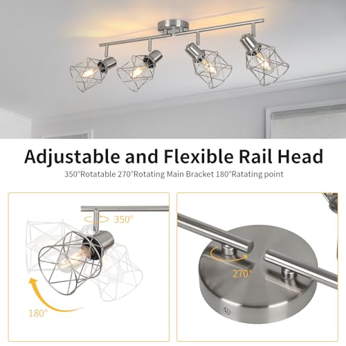 Ceiling Lighting Fixtures (Brushed Nickel / 4-Light-Cage)