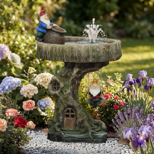 Gnome Outdoor Water Fountain with Solar Pump (Sl27004)