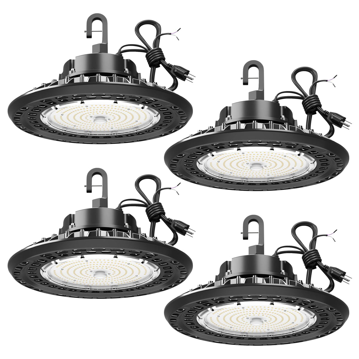 LED High Bay Light Super Bright Dimmable AC100 (150W-4PACK-Black)