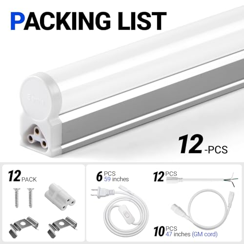 8 Pack 12 Pack T5 LED Shop Light 4FT