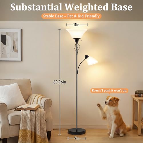 Floor Lamps for Living Room (Glossy Black)
