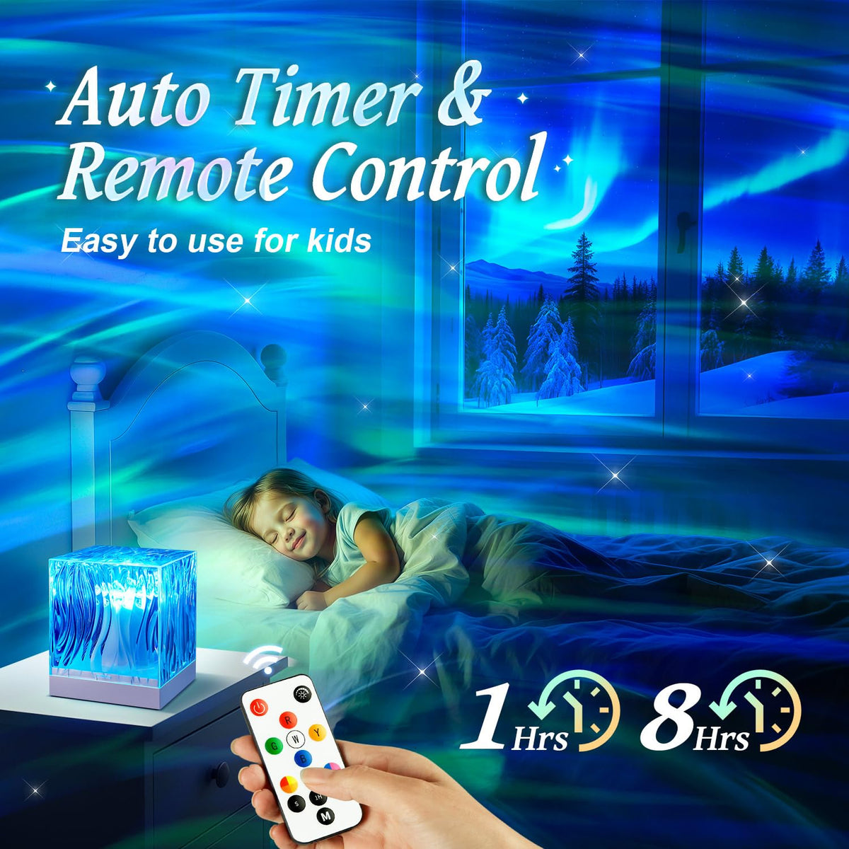 Northern Lights Projector White Noise Sound Machine for Sleep (Pink)