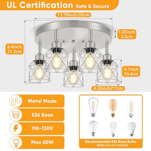 5 Light Kitchen Light Fixtures (Silver / 5-Light)