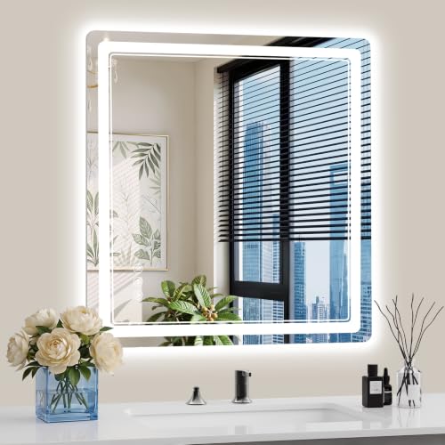 30"x32" LED Bathroom Mirror with Lights (32"L x 30"W)